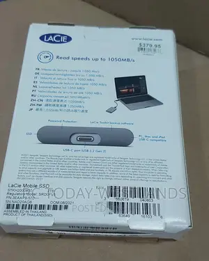 Lacie Portable SSD 2tb External Solid State Drive Usb-C Mac