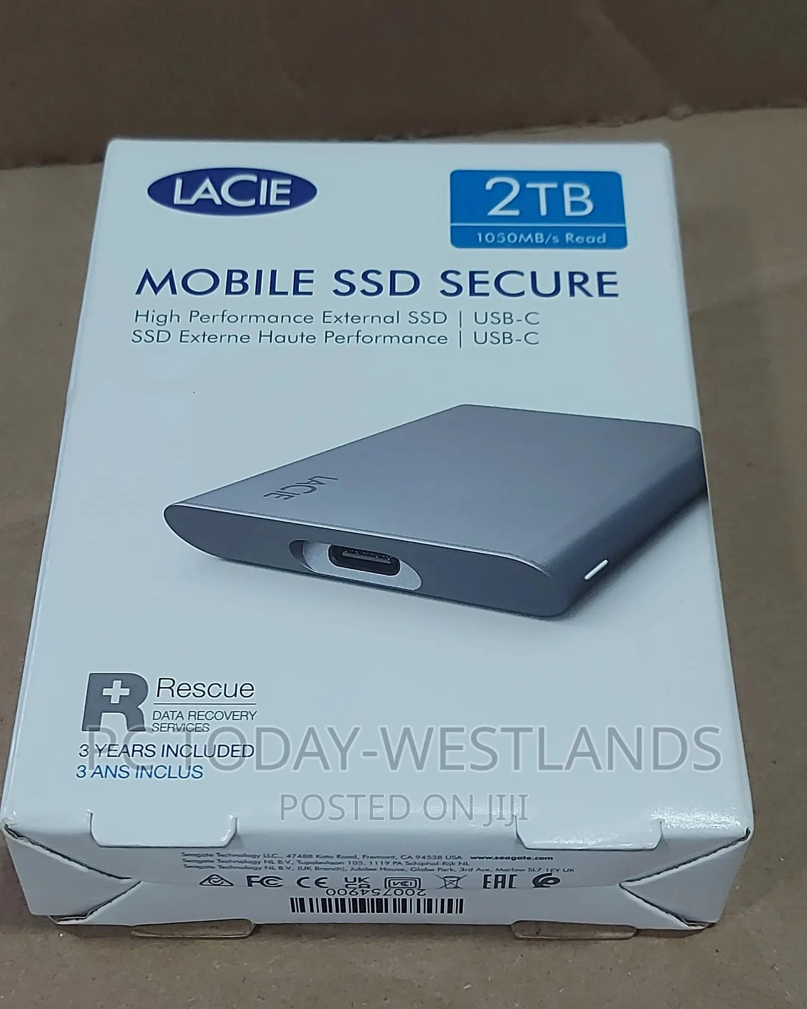 Lacie Portable SSD 2tb External Solid State Drive Usb-C Mac