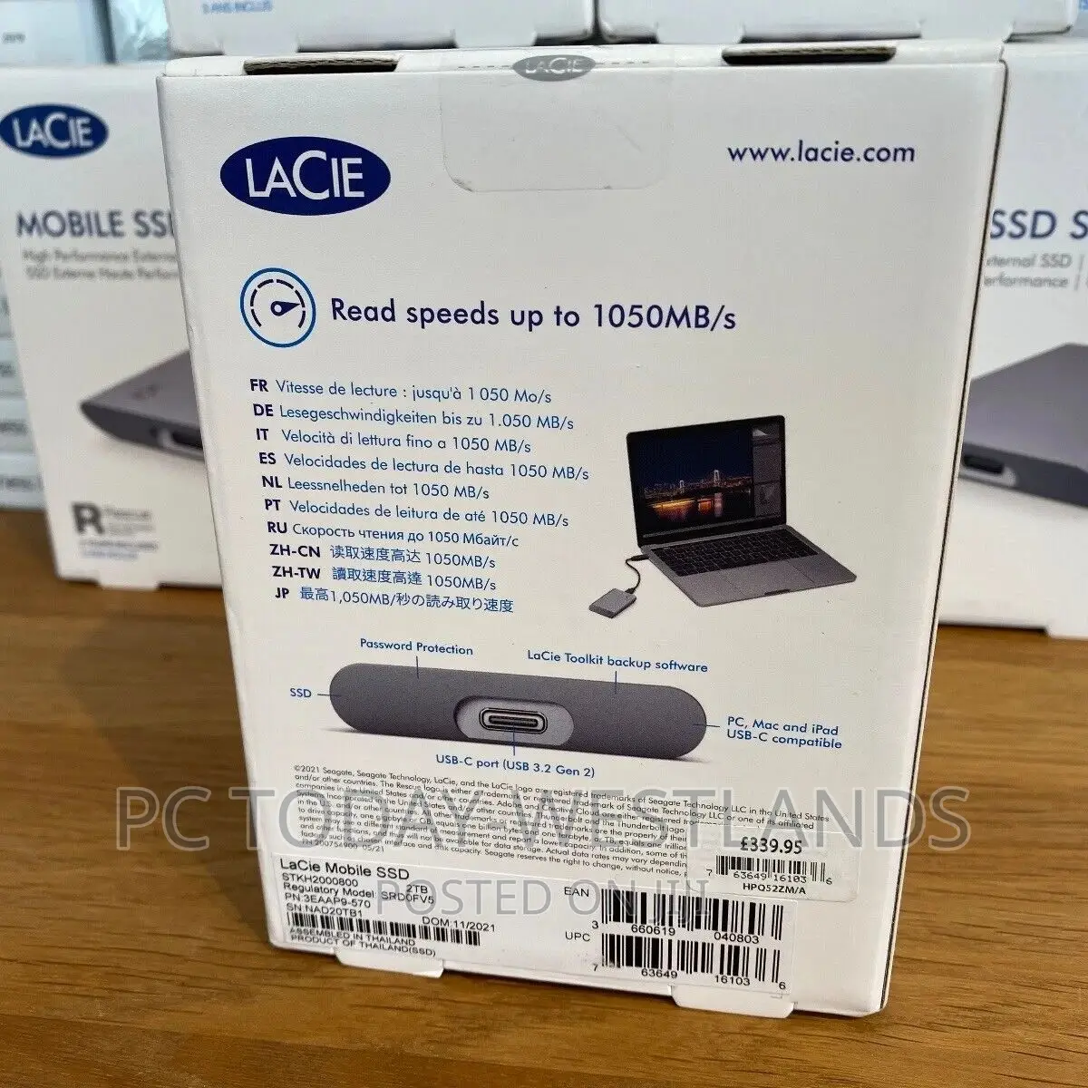 Lacie Portable SSD 2tb External Solid State Drive Usb-C Mac