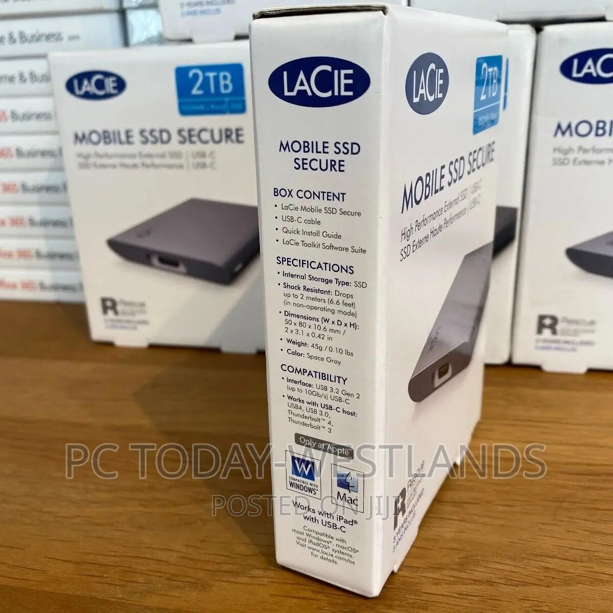 Lacie Portable SSD 2tb External Solid State Drive Usb-C Mac