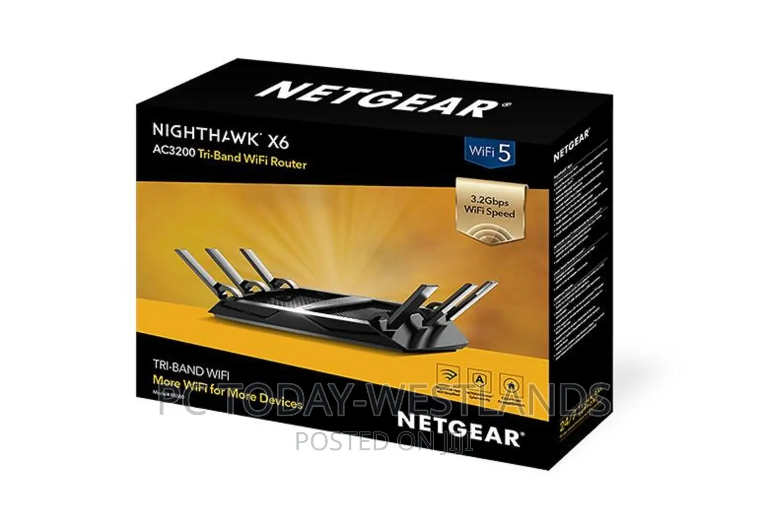 NETGEAR Nighthawk X6 Smart Wi-Fi Router (R8000) - AC3200 Tri