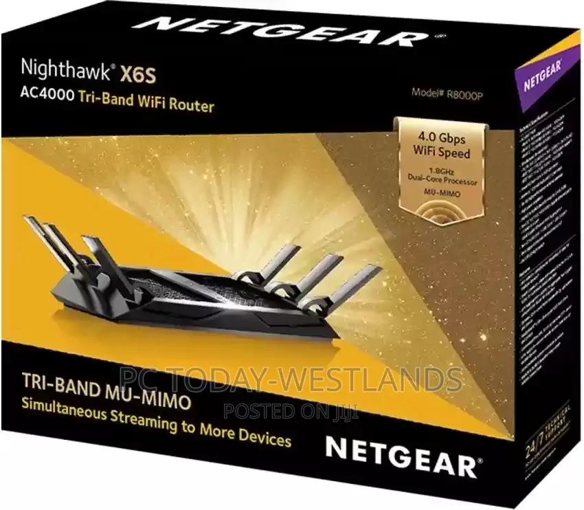 NETGEAR Nighthawk X6S AC4000 Tri-Band Wifi Router, Gigabit