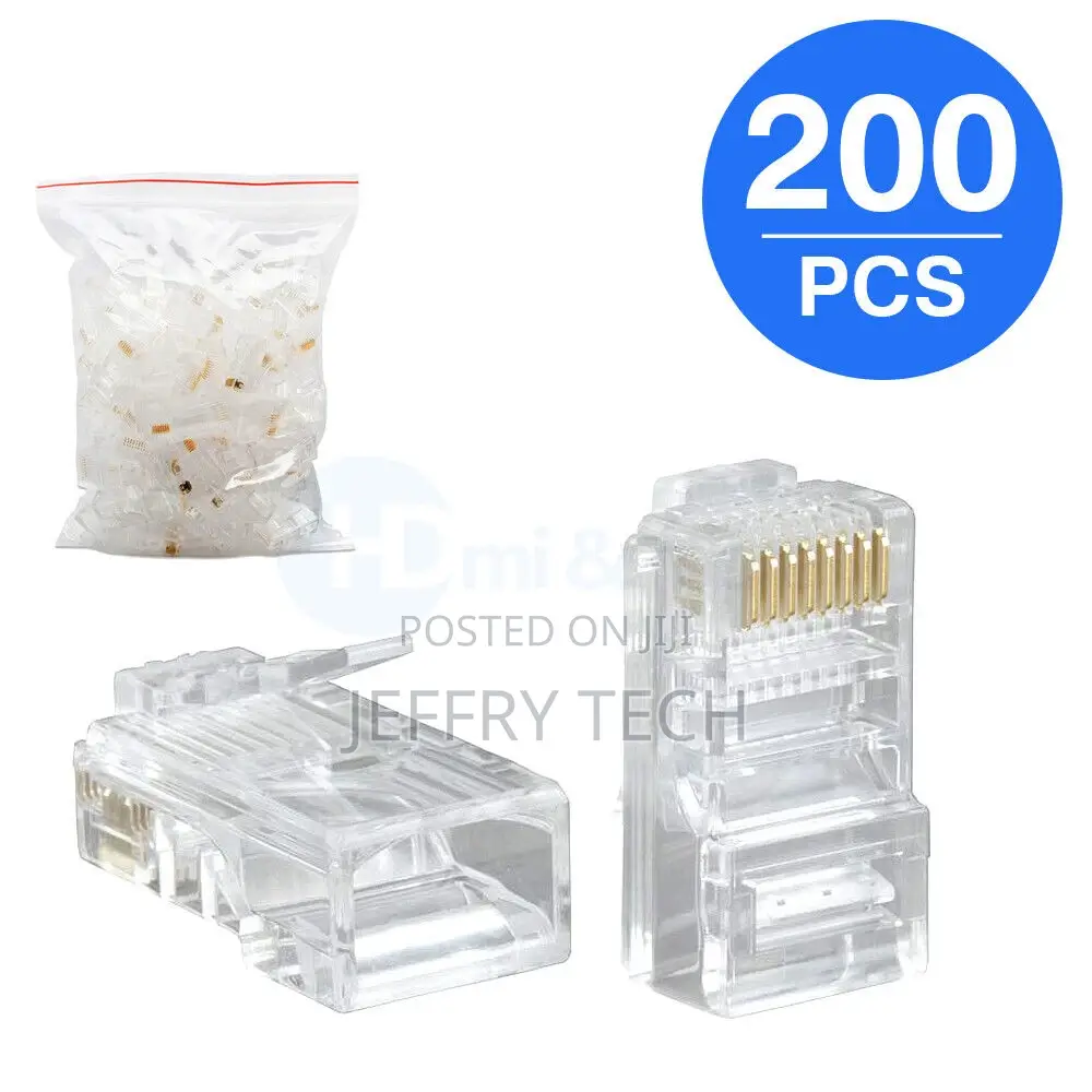 200 PCS RJ45 Modular Plug CAT6 Network Cable LAN Connector E