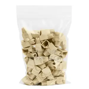 100 Pack RJ45 Boots Ivory Cat5e Cat6 Ethernet Cable Strain R