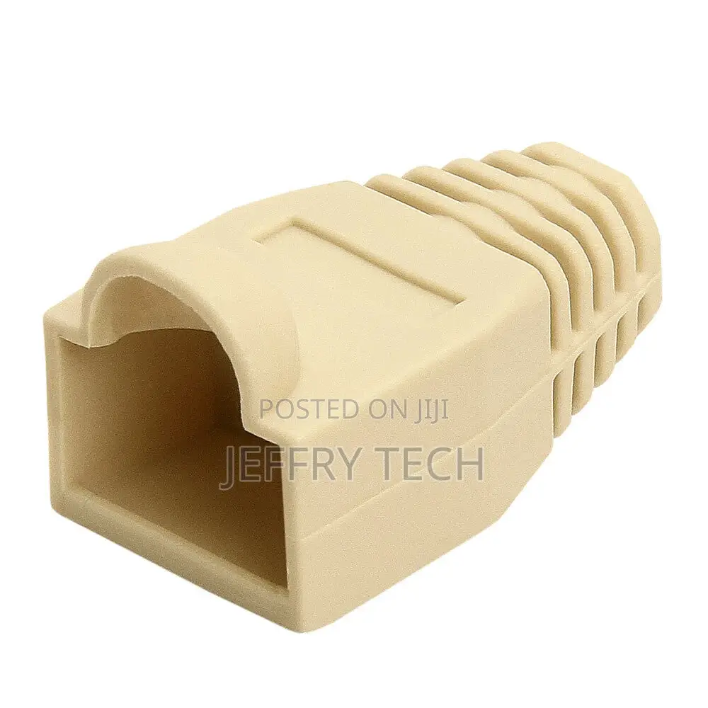 100 Pack RJ45 Boots Ivory Cat5e Cat6 Ethernet Cable Strain R