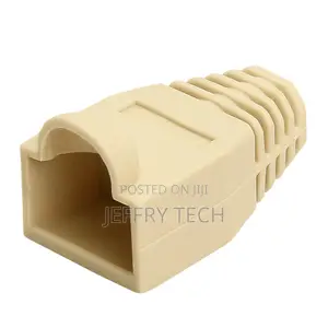 100 Pack RJ45 Boots Ivory Cat5e Cat6 Ethernet Cable Strain R