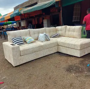 Cream Corner Sofa/ L-Sofa