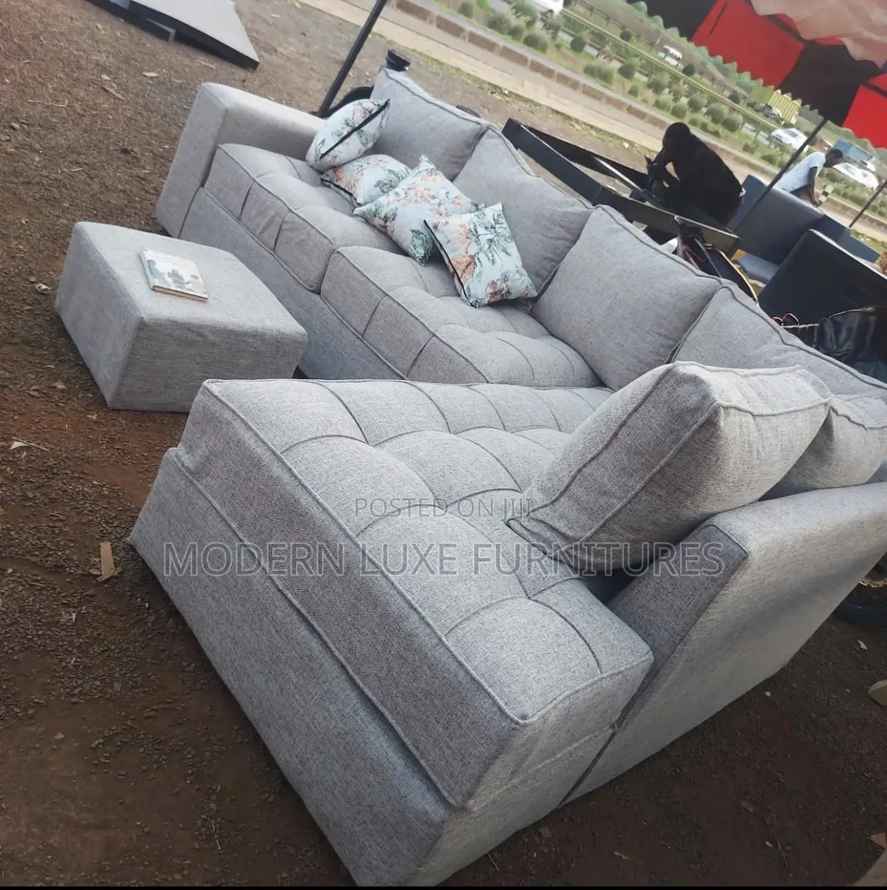 Light Grey L Sofa/Corner Sofa