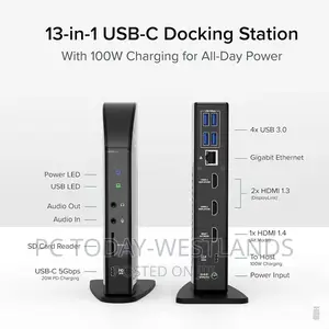 Plugable 13-in-1 USB-C Triple Monitor Docking Station With
