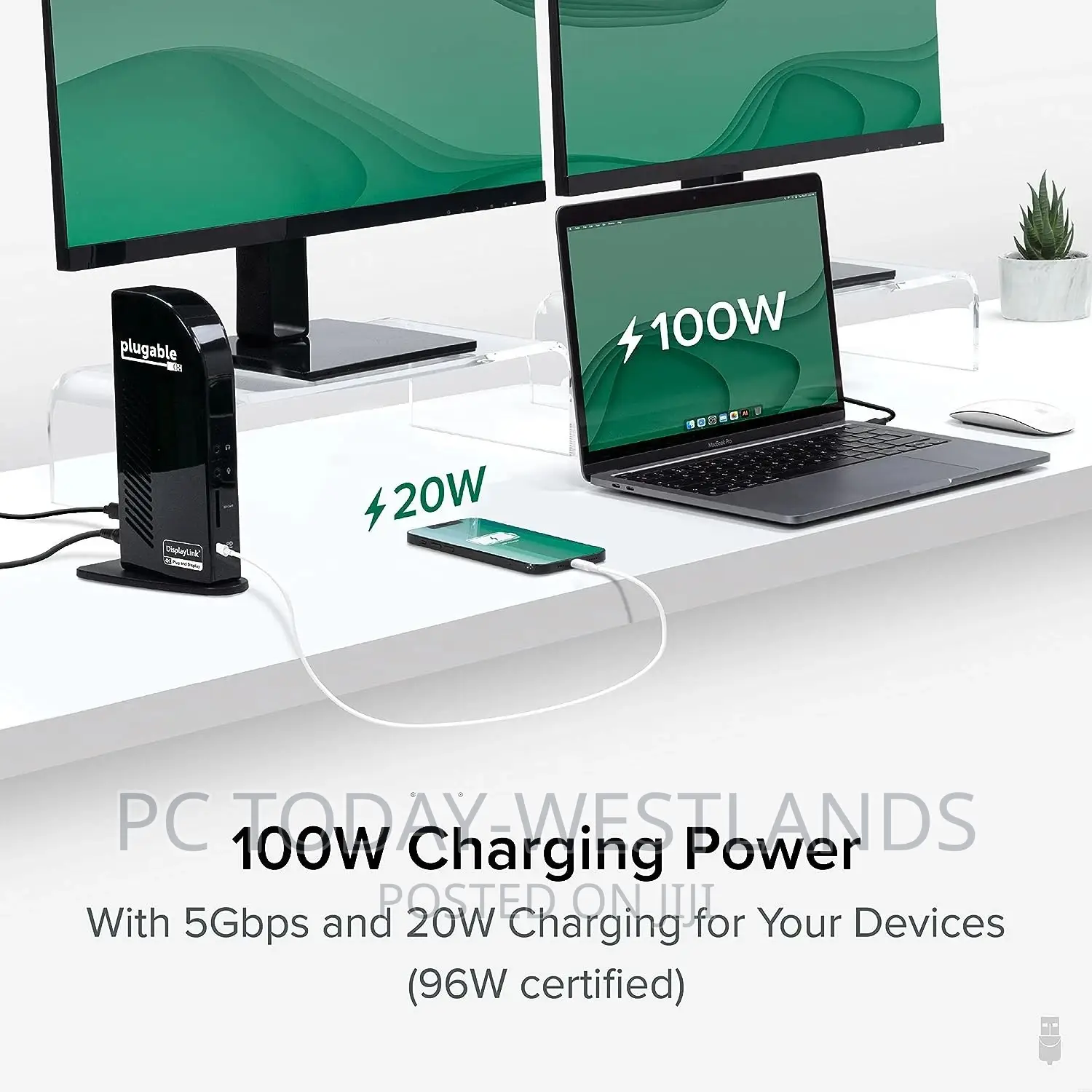 Plugable 13-in-1 USB-C Triple Monitor Docking Station With