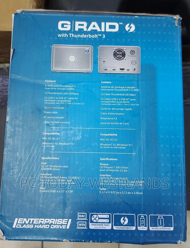 G-Technology 8tb G-Raid With Thunderbolt 3, Usb-C 3.1 Hdmi - thumbnail 3