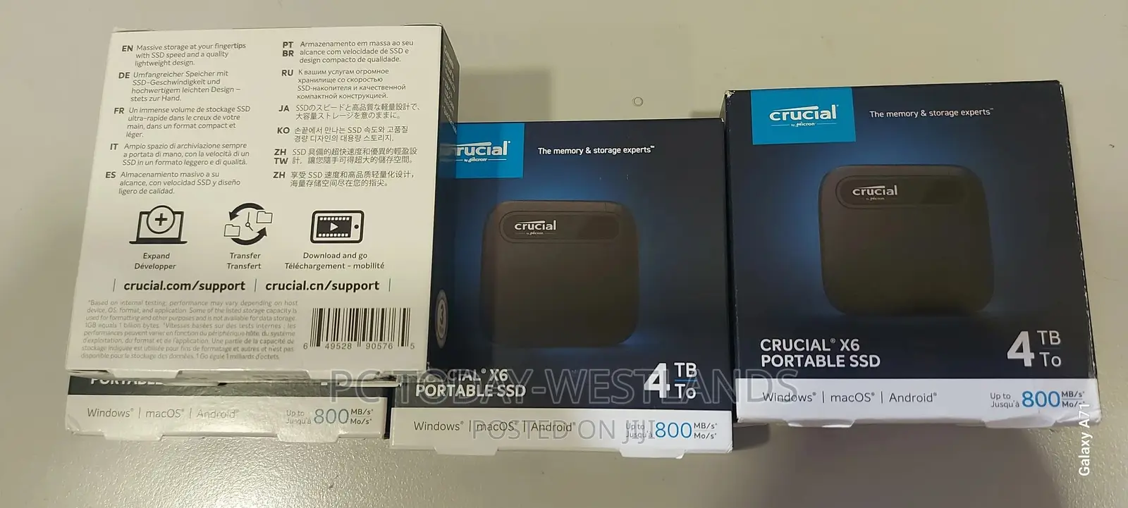 Crucial X6 4tb Portable SSD Up to 800 Mb/S Usb 3.2 Pc/Mac