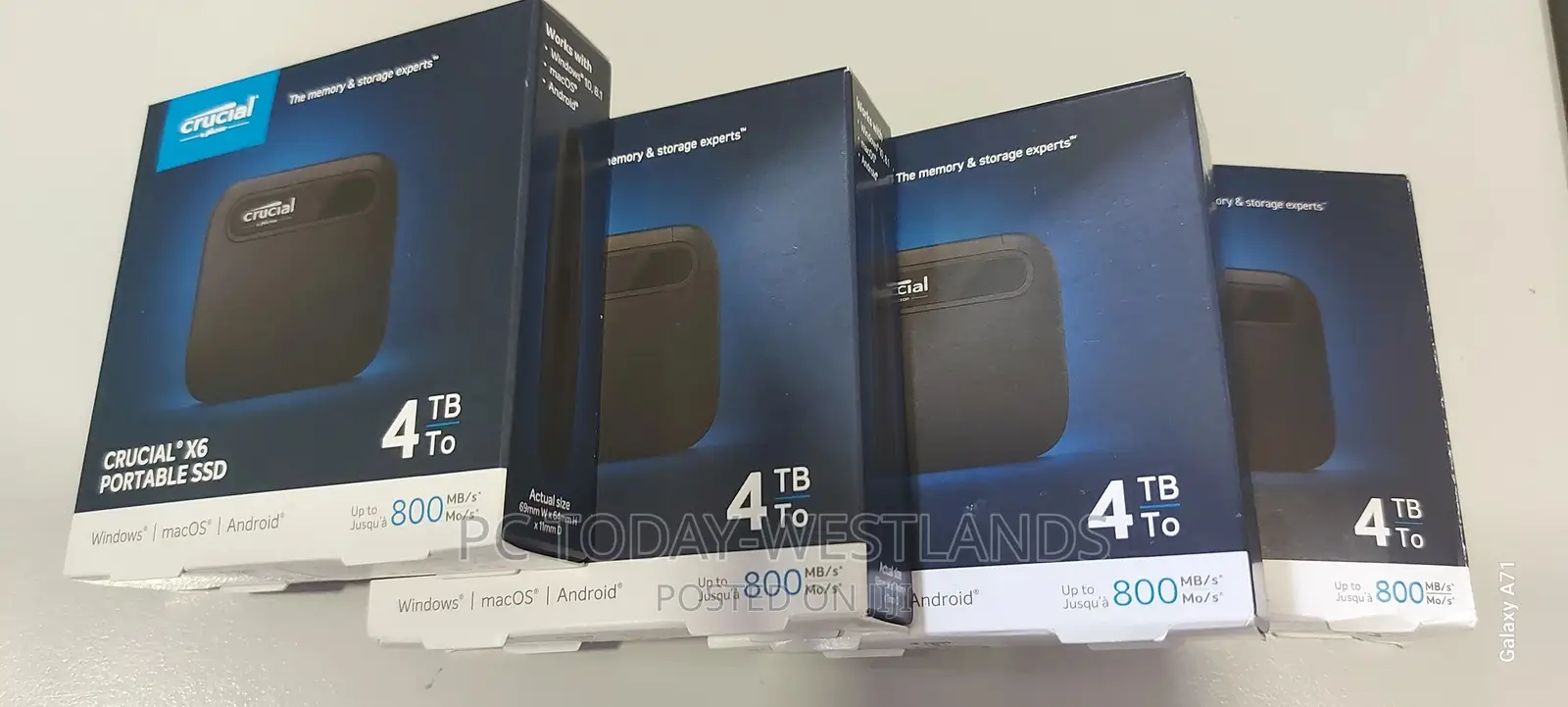 Crucial X6 4tb Portable SSD Up to 800 Mb/S Usb 3.2 Pc/Mac