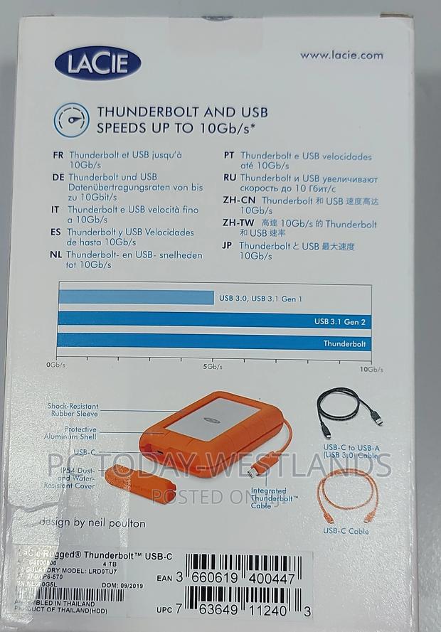 Lacie 4TB Rugged RAID Hard Disk Drive With Thunderbolt 3 - thumbnail 14