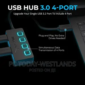 Sabrent 4-Port USB Hub USB 3.0 Fast Data Hub With Individual