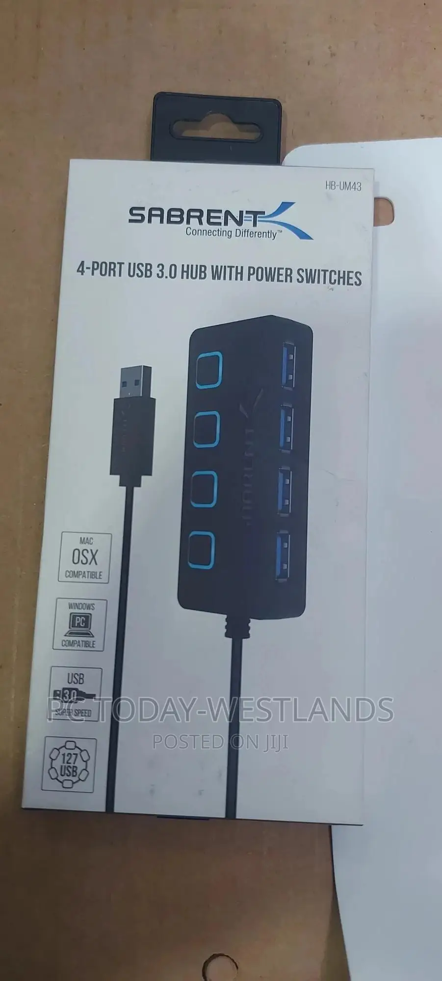 Sabrent 4-Port USB Hub USB 3.0 Fast Data Hub With Individual
