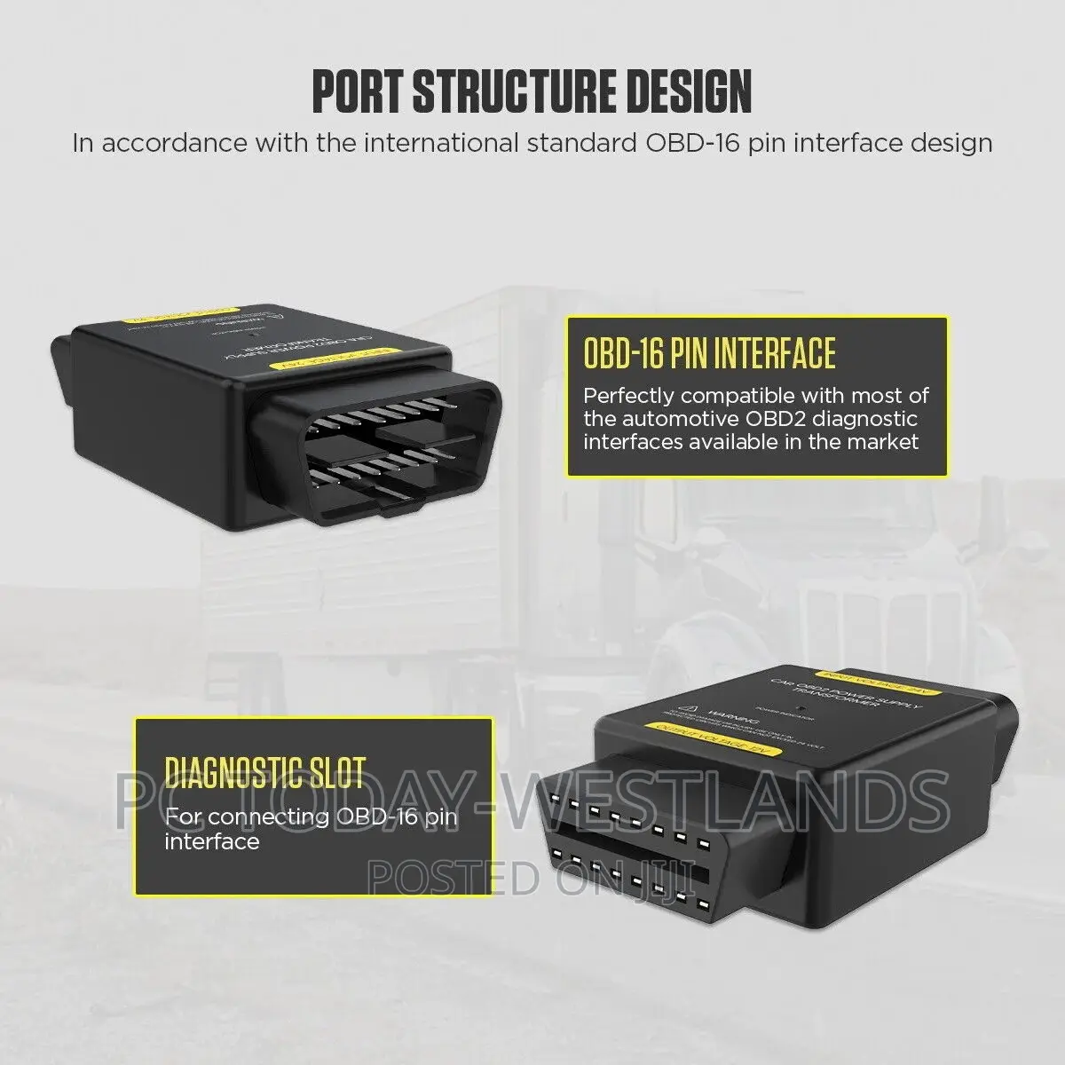 OBD2 24V to 12V Step Down Converter Power Adapter 16pin