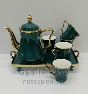 8 in 1 Teaset White, Cream, Green and Pink