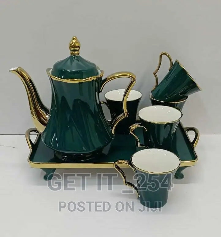 8 in 1 Teaset White, Cream, Green and Pink