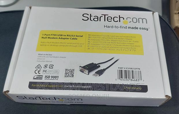 Startech 1-Port USB to Null Modem RS232 DB9 Serial DCE Adapt