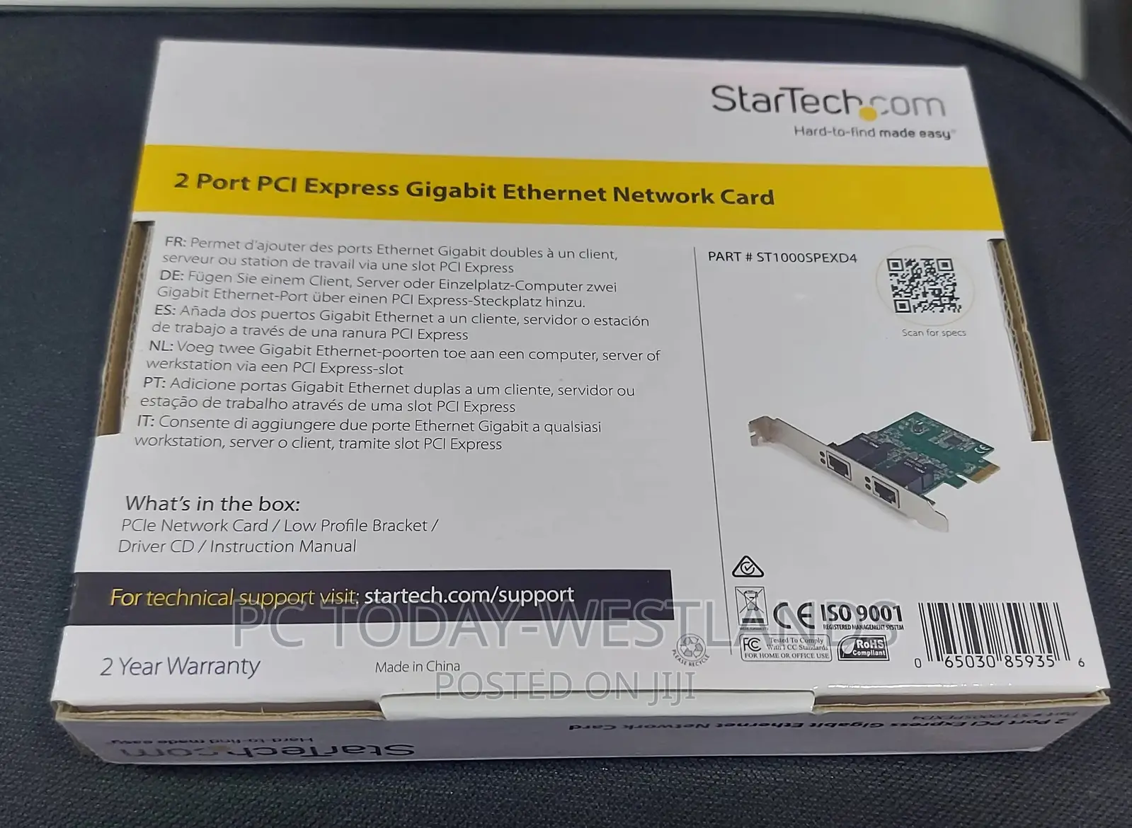 Startech.Com Dual Port Gigabit PCI Express Server Network