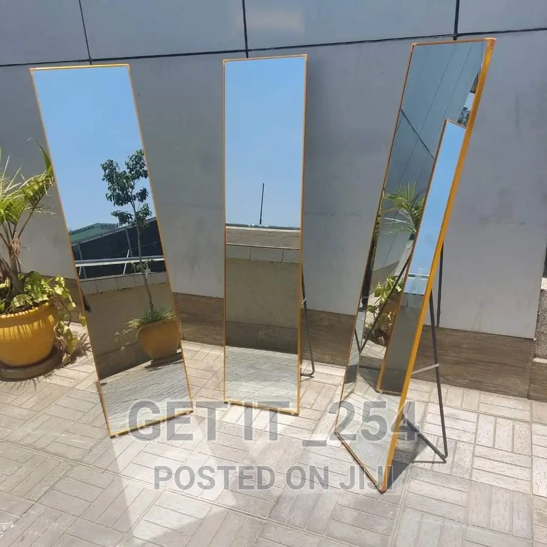 Standing Full Length Dressing Mirror With Metallic Frame
