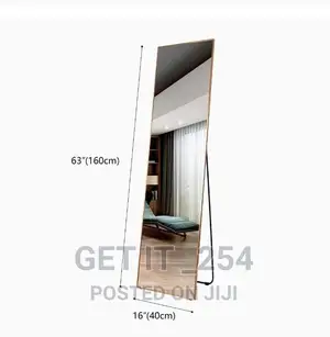 Standing Full Length Dressing Mirror With Metallic Frame