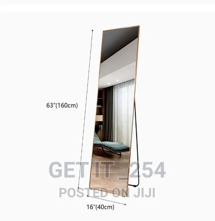 Standing Full Length Dressing Mirror With Metallic Frame