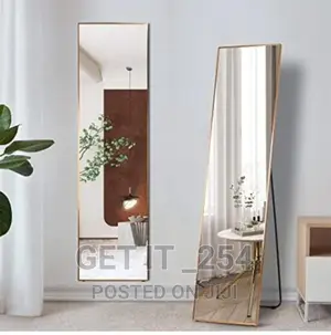 Standing Full Length Dressing Mirror With Metallic Frame