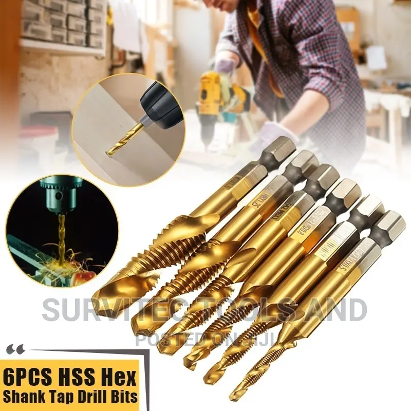 6pc HSS Tap Drill Bits