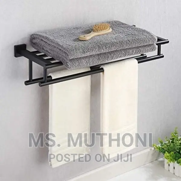 *Black Metalic 55cm Bathroom Towels Rack