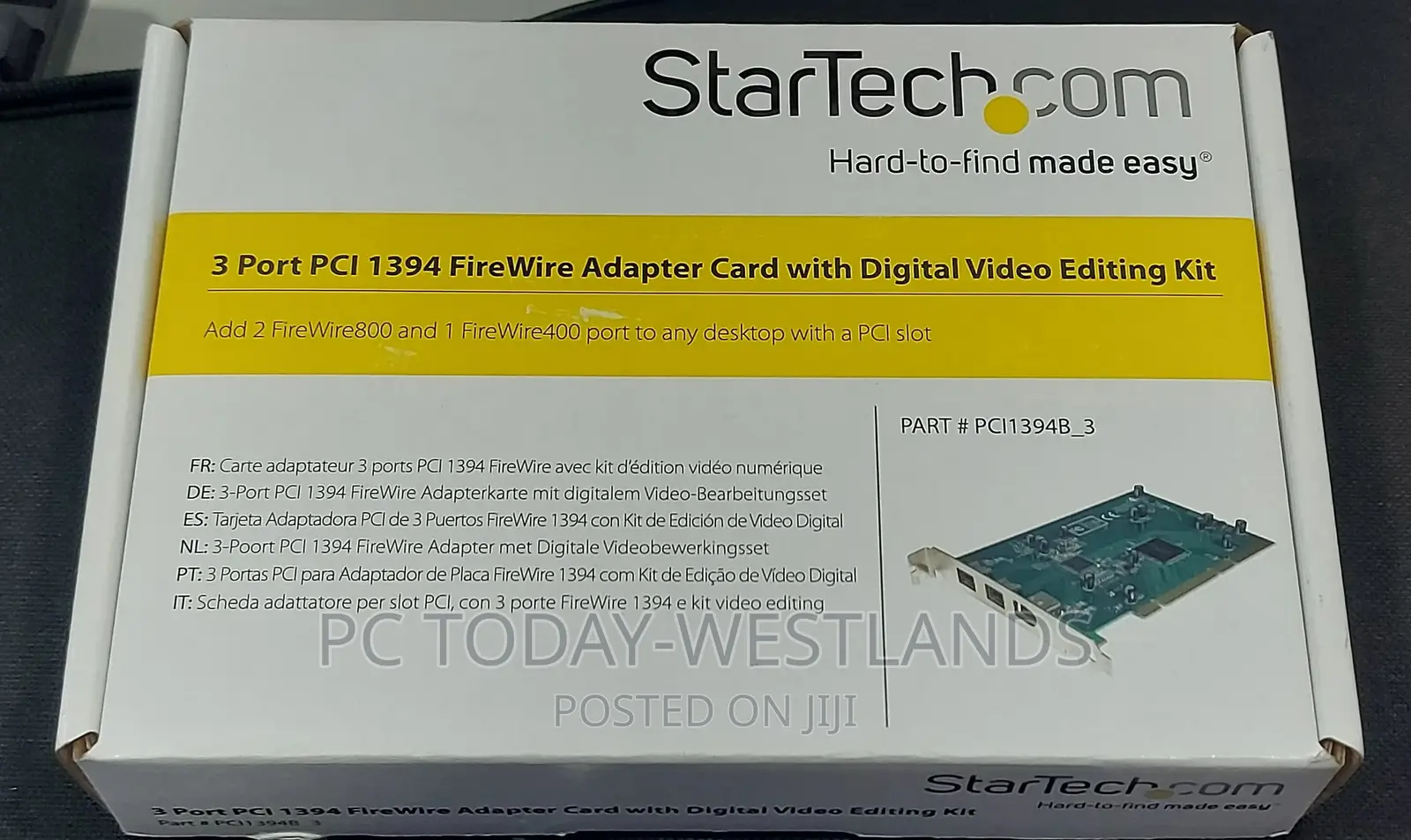 Startech 3 Port PCI 1394b Firewire Adapter Card