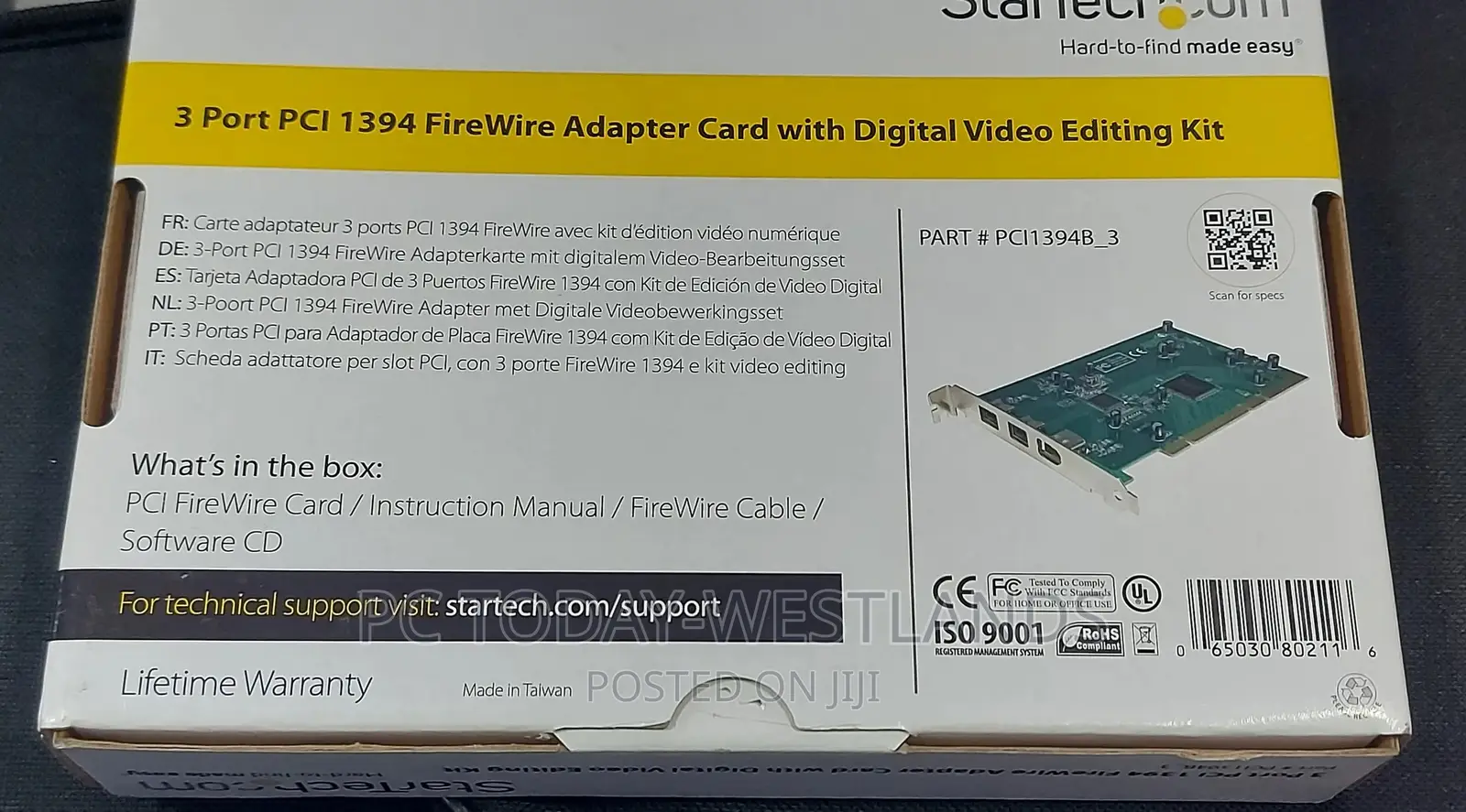 Startech 3 Port PCI 1394b Firewire Adapter Card