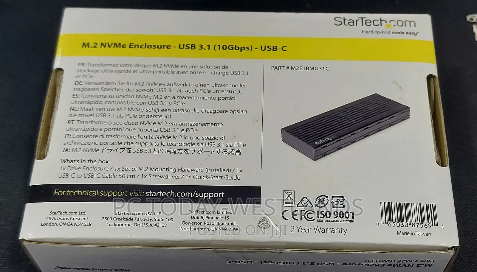 Startech.Com USB-C 10gbps to M.2 Nvme SSD Enclosure