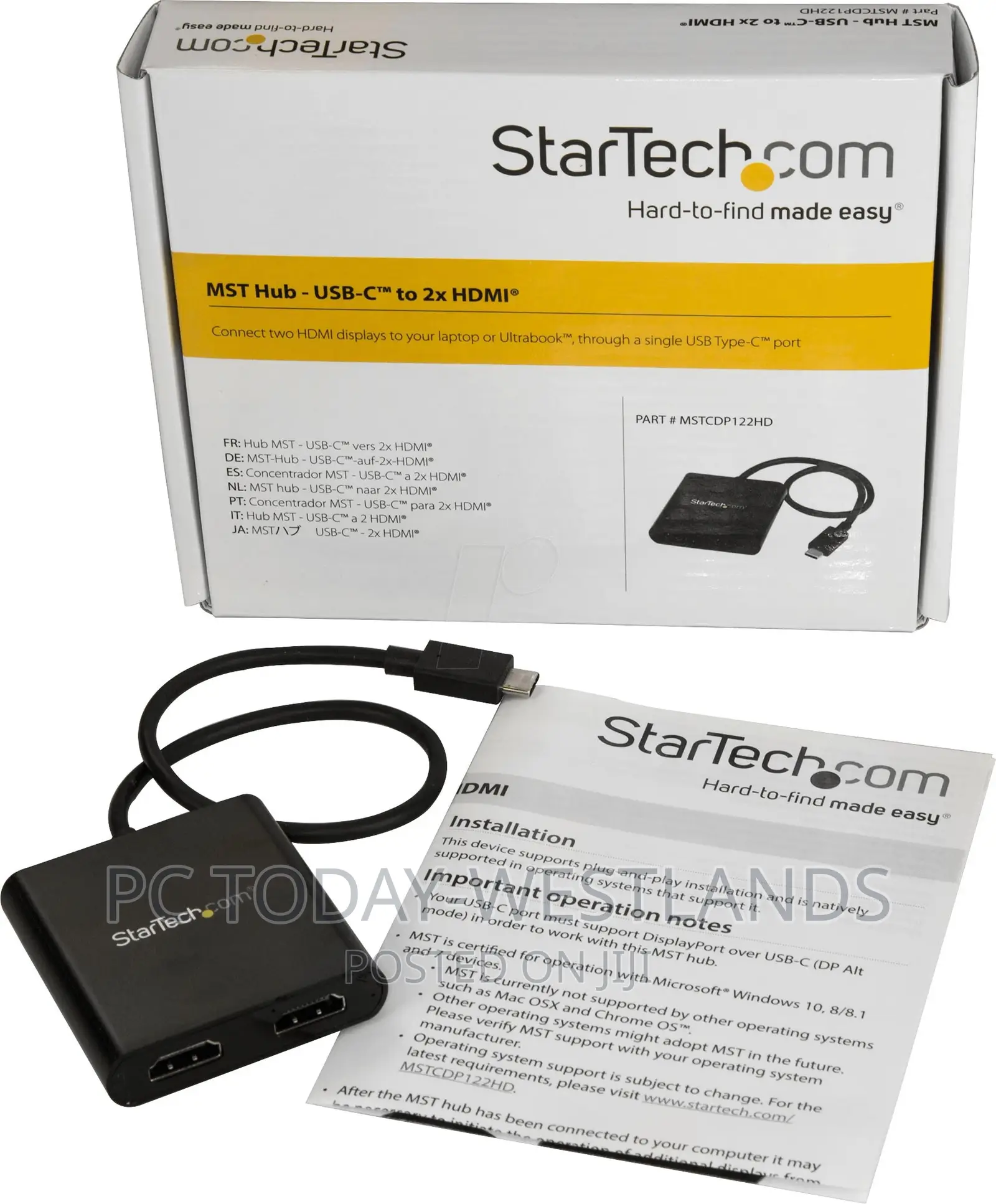 Startech 2-Port USB Type-C to HDMI MST Hub