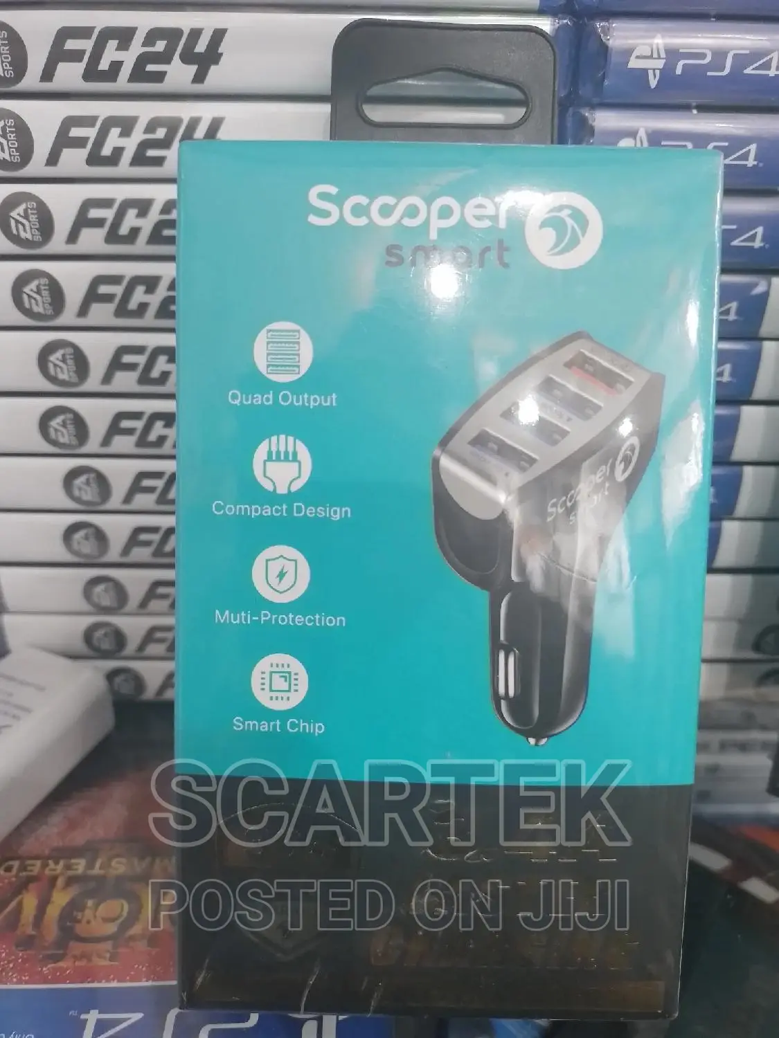 Scooper Smart Usb 4 Car Charger