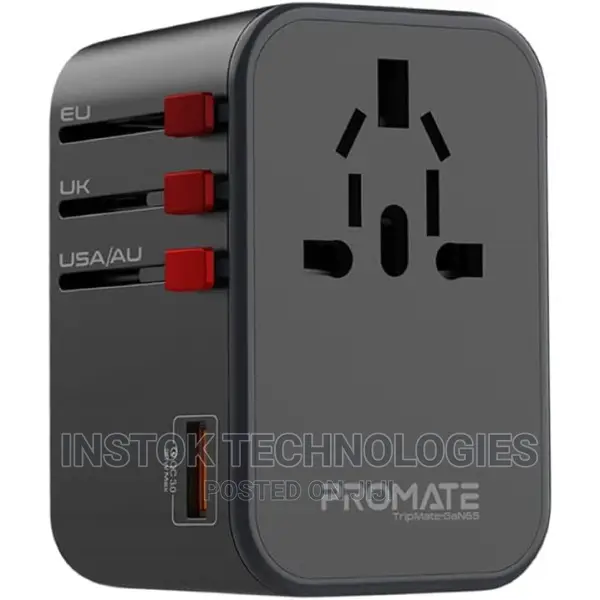 Promate 65W Power Delivery Ganfast Travel Adapter