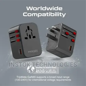 Promate 65W Power Delivery Ganfast Travel Adapter