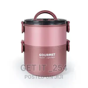 Double Deck 
 Round Insulated Bento Lunch Box 600ML