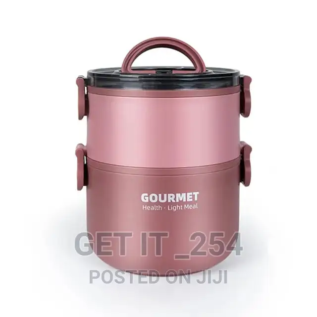 Double Deck 
 Round Insulated Bento Lunch Box 600ML