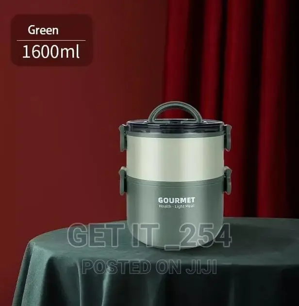 Double Deck 
 Round Insulated Bento Lunch Box 600ML