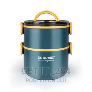 Double Deck 
 Round Insulated Bento Lunch Box 600ML