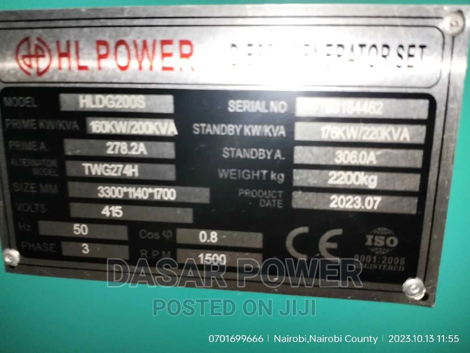 200kva Cummins Silent Generator