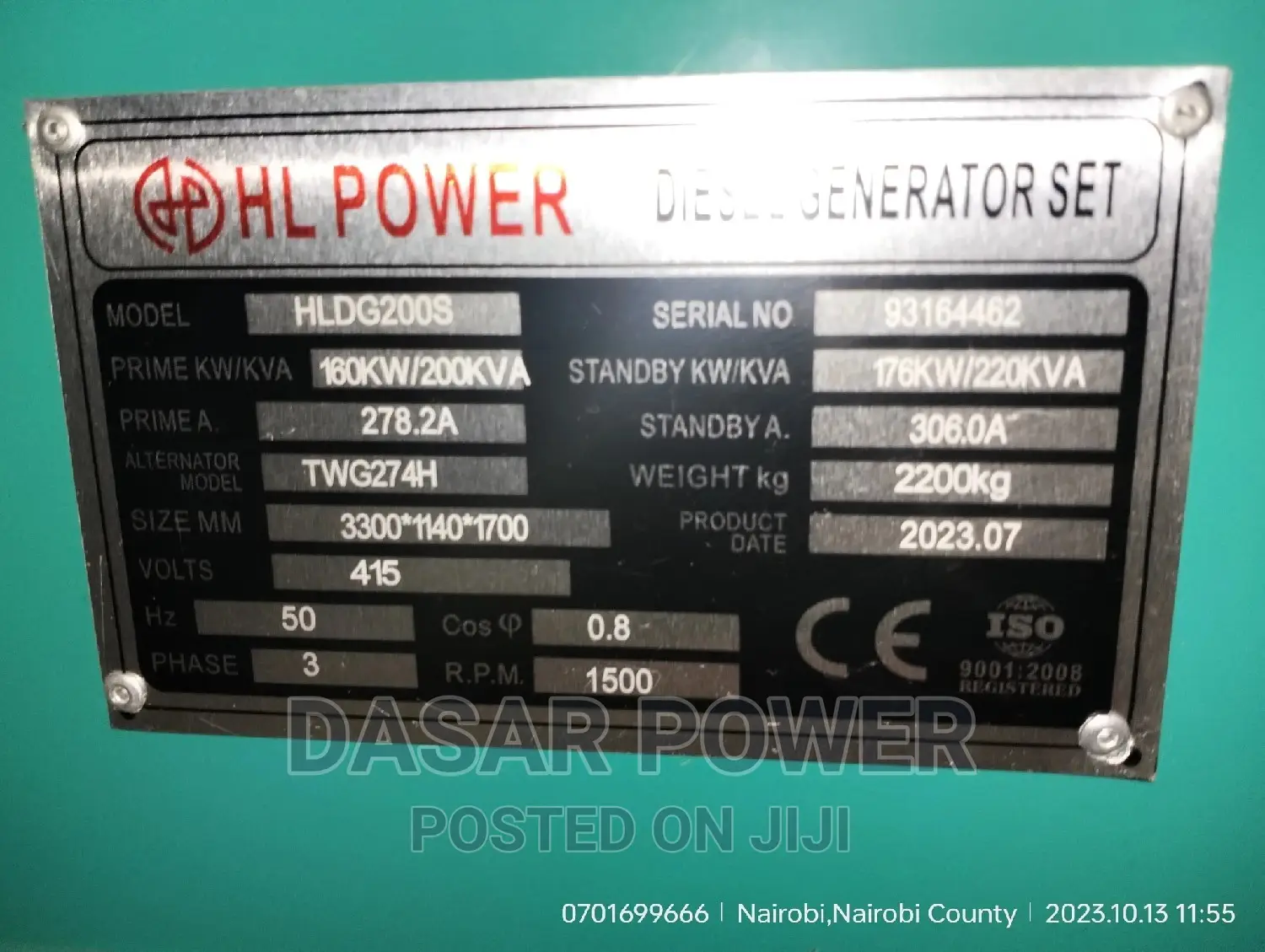 200kva Cummins Silent Generator