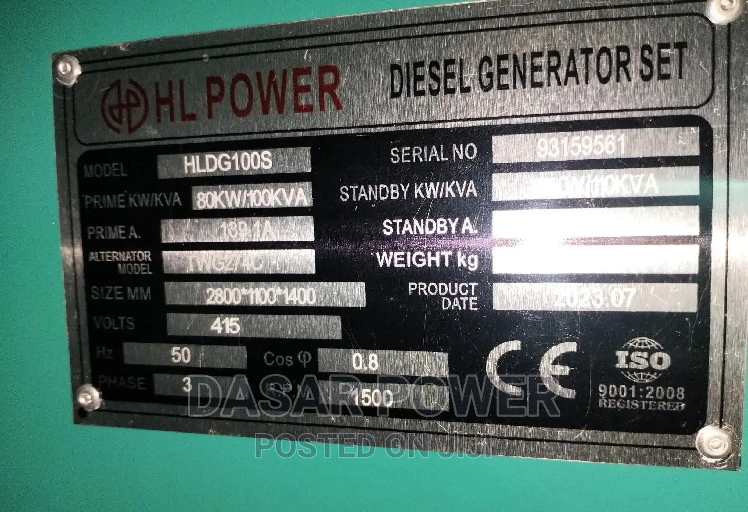 100kva Power Generator