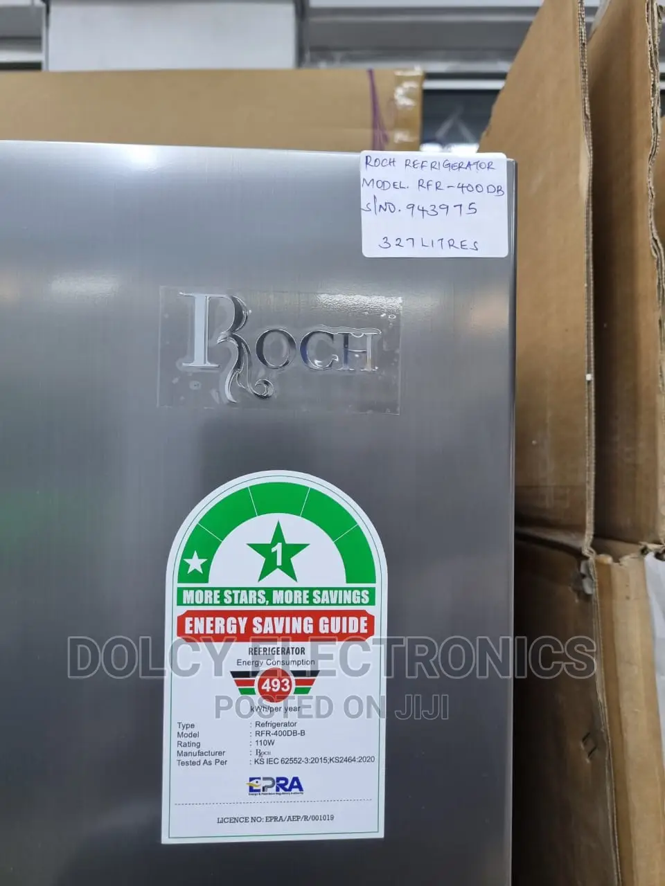 Roch RFR-400DB-B 327L Bottom Freezer Fridge