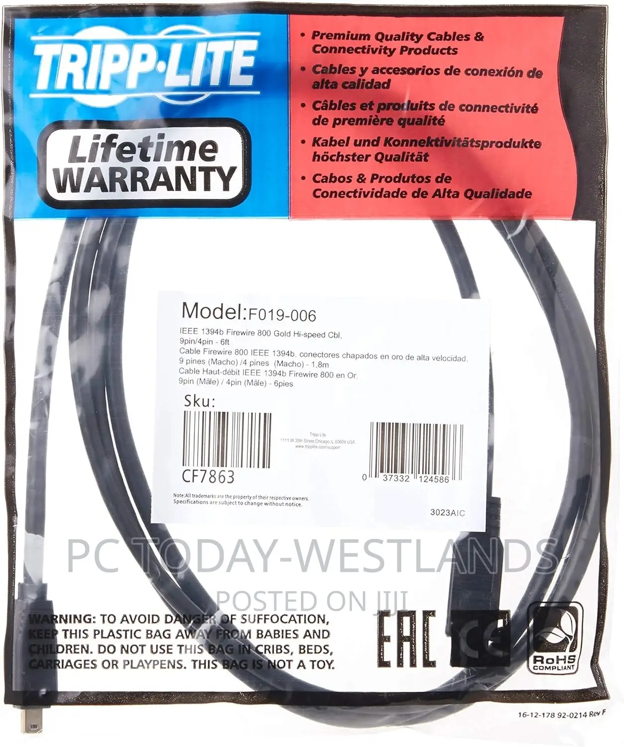 Tripp Lite Firewire 800 IEEE 1394b Hi-Speed Cable (9pin/4pin