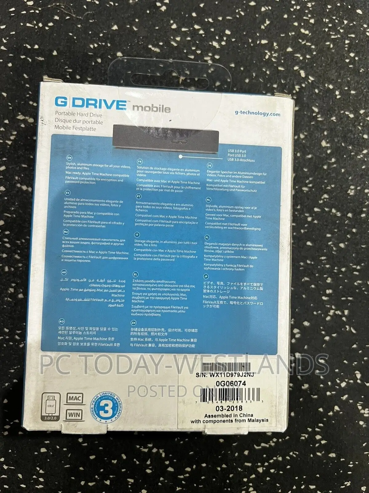 G-Technology 0g06074 4tb G-Drive Mobile Usb 3.0 Portable Ext
