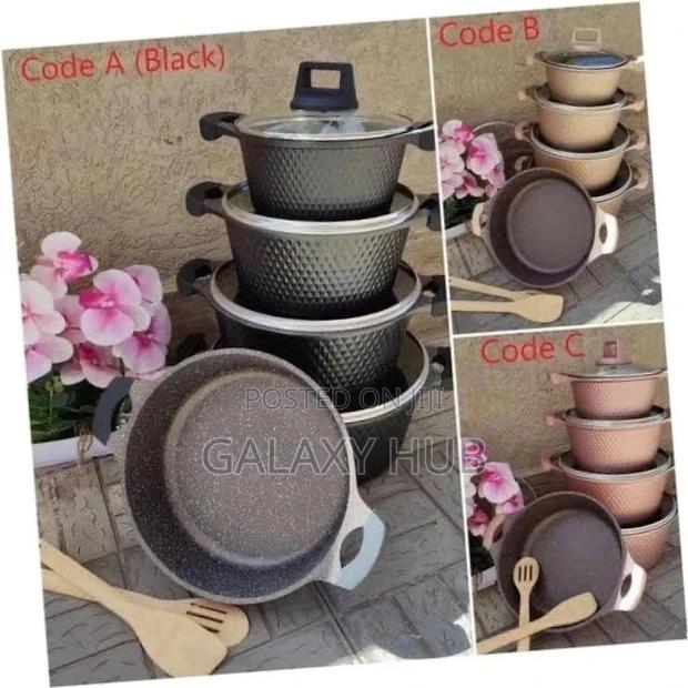 Cook Ware Set 12 PCS Black, Brown, Rose, Gold and Golden
