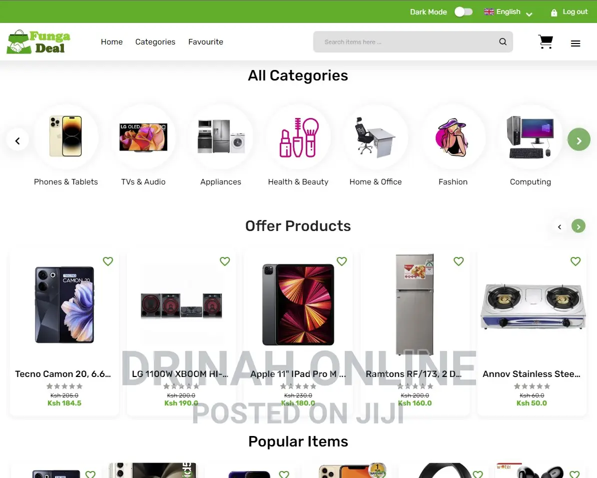 Ecommerce Website With MPESA Integrated, User Delivery App